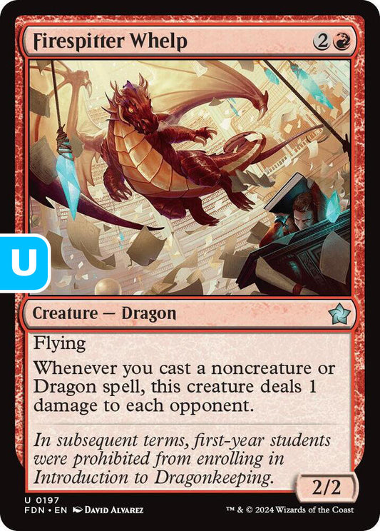 Firespitter Whelp FDN Creature Dragon NM