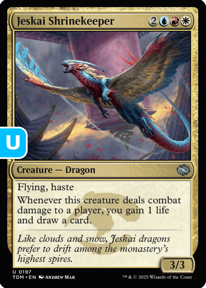Jeskai Shrinekeeper TDM Creature Dragon NM
