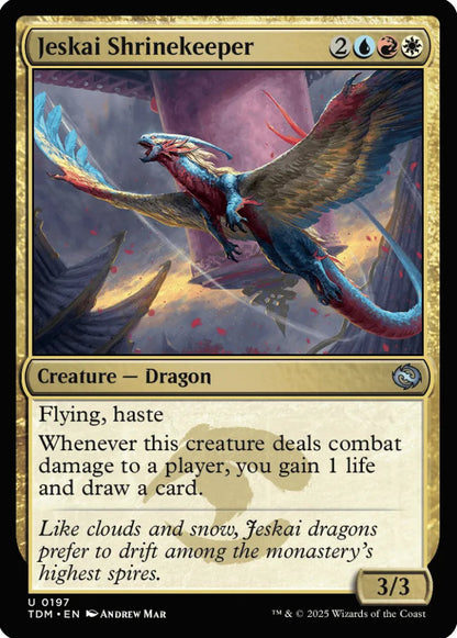 Jeskai Shrinekeeper TDM Creature Dragon NM