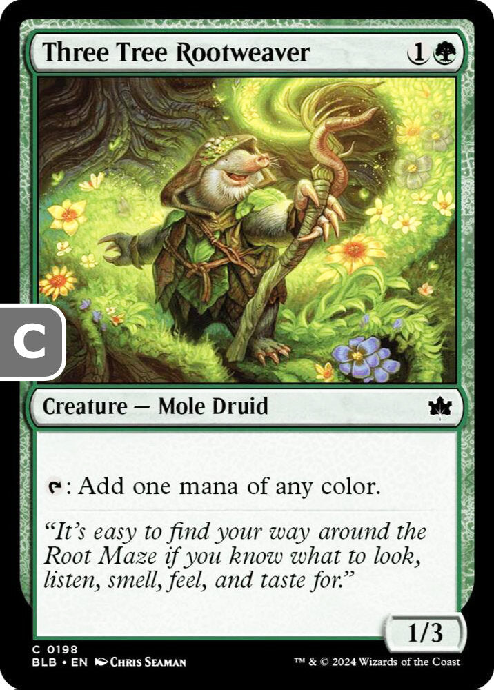 Three Tree Rootweaver BLB Creature Mole Druid NM