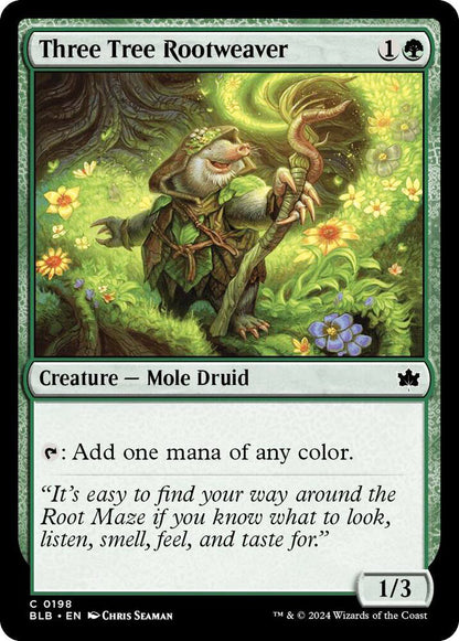 Three Tree Rootweaver BLB Creature Mole Druid NM