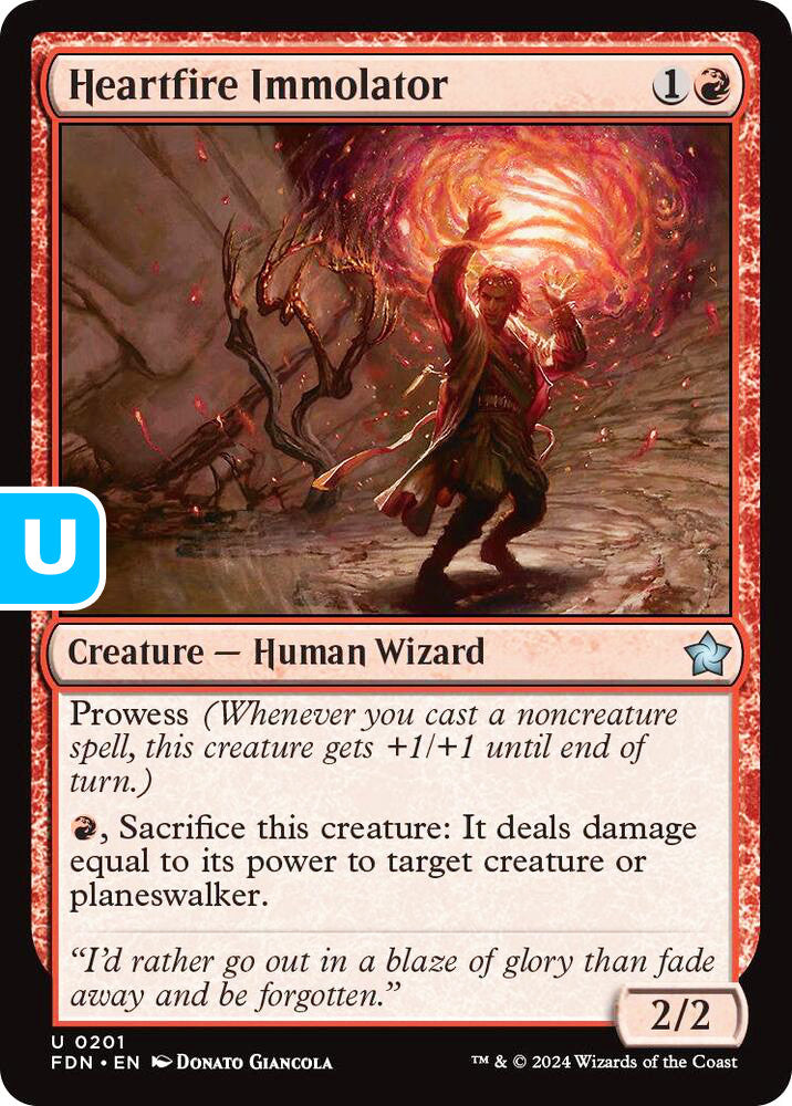 Heartfire Immolator FDN Creature Human Wizard NM