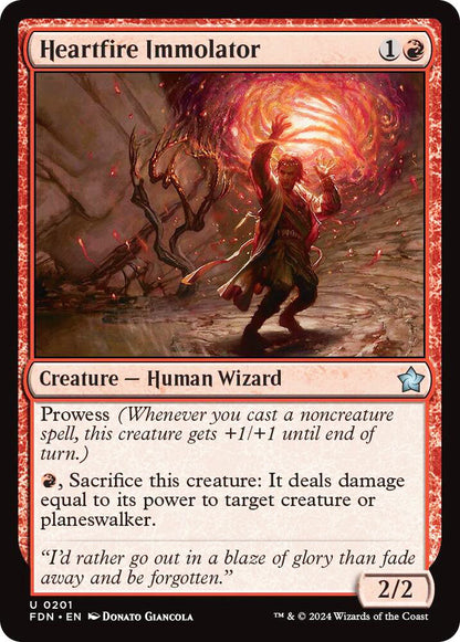 Heartfire Immolator FDN Creature Human Wizard NM
