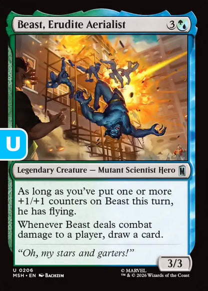 Beast, Erudite Aerialist MSH Legendary Creature Mutant Scientist Hero NM