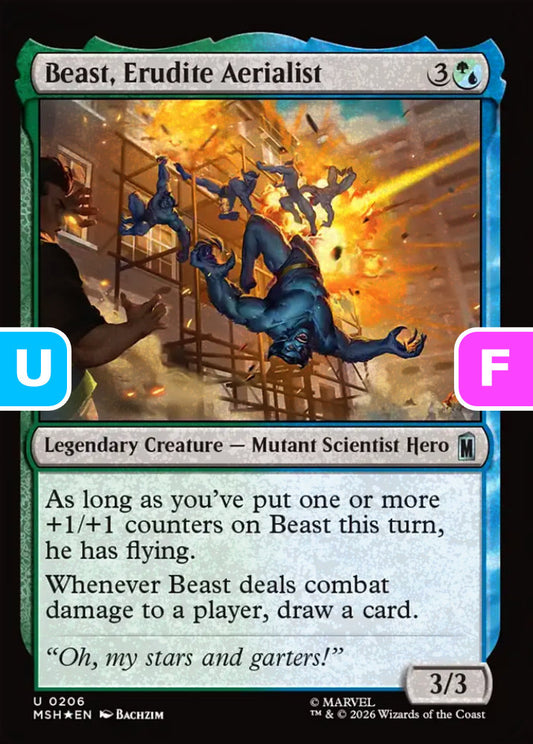 Beast, Erudite Aerialist MSH Legendary Creature Mutant Scientist Hero *Foil* NM