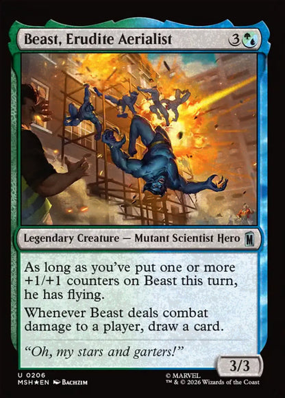 Beast, Erudite Aerialist MSH Legendary Creature Mutant Scientist Hero *Foil* NM