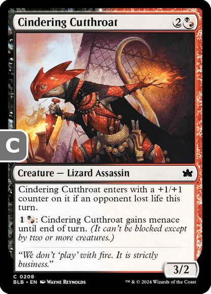 Cindering Cutthroat BLB Creature Lizard Assassin NM