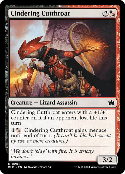 Cindering Cutthroat BLB Creature Lizard Assassin NM