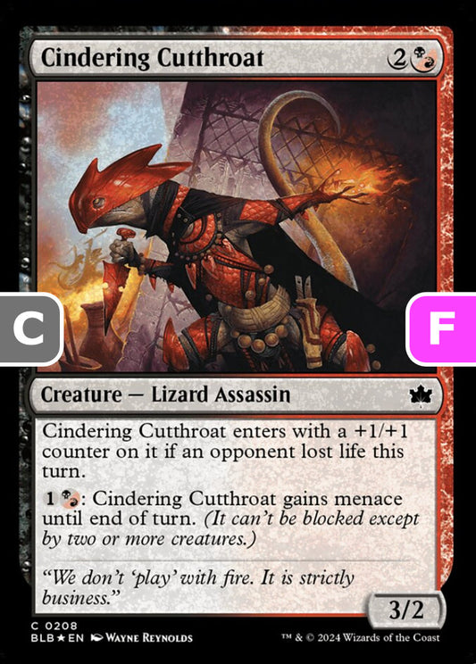 Cindering Cutthroat BLB Creature Lizard Assassin *Foil* NM