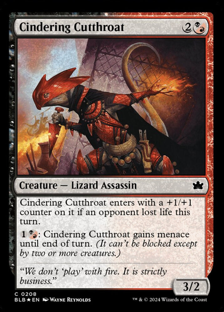 Cindering Cutthroat BLB Creature Lizard Assassin *Foil* NM