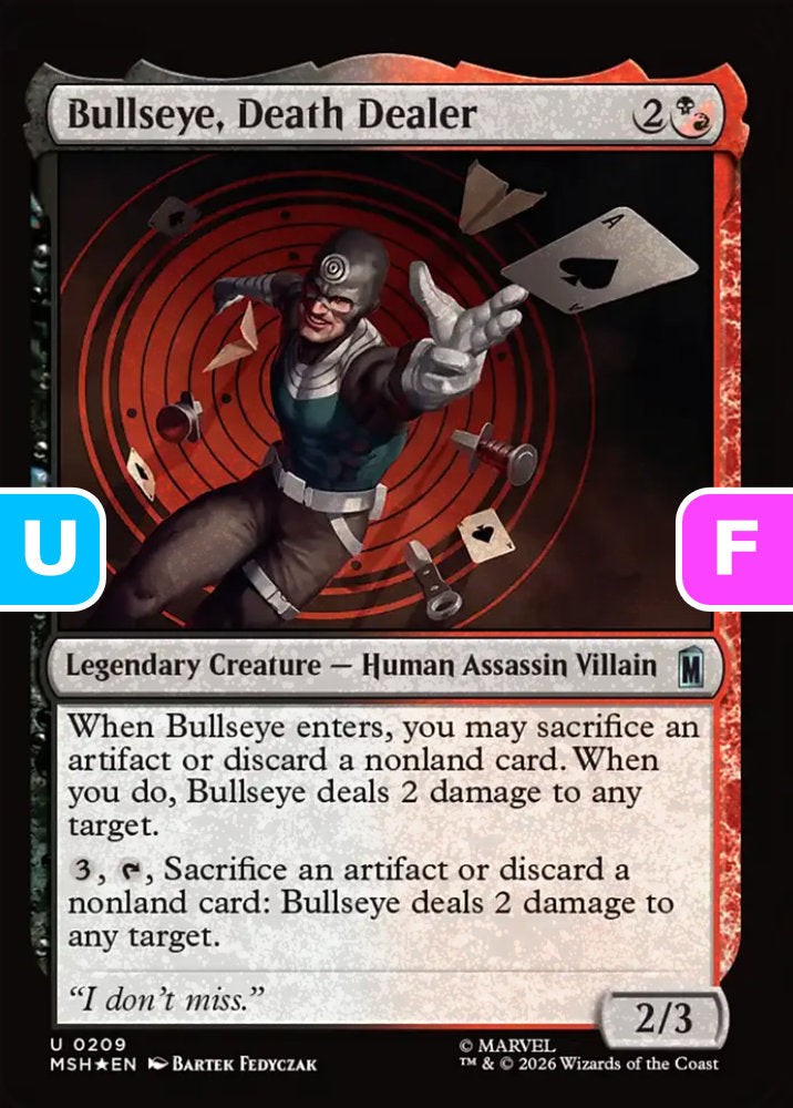 Bullseye, Death Dealer MSH Legendary Creature Human Assassin Villain *Foil* NM