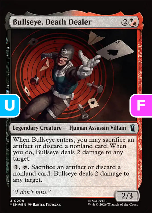 Bullseye, Death Dealer MSH Legendary Creature Human Assassin Villain *Foil* NM