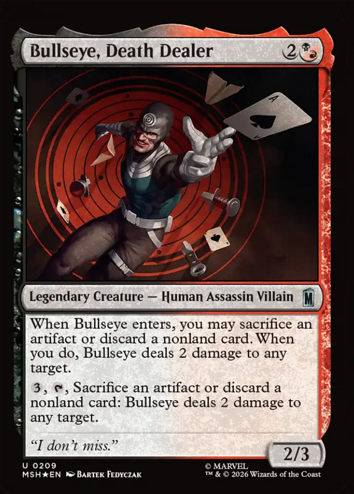 Bullseye, Death Dealer MSH Legendary Creature Human Assassin Villain *Foil* NM