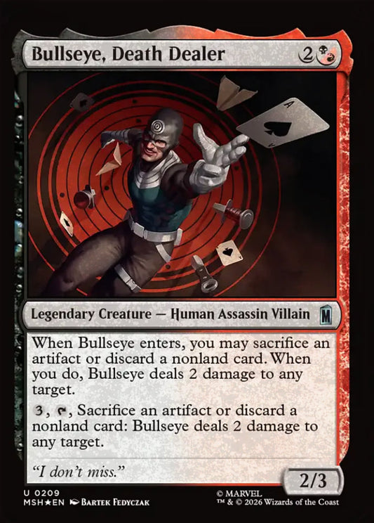 Bullseye, Death Dealer MSH Legendary Creature Human Assassin Villain *Foil* NM