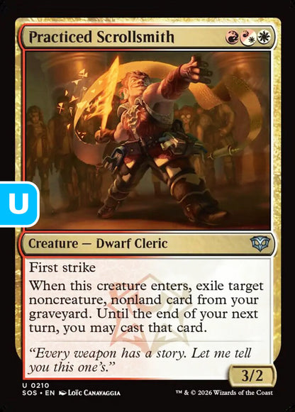 Practiced Scrollsmith SOS Creature Dwarf Cleric NM