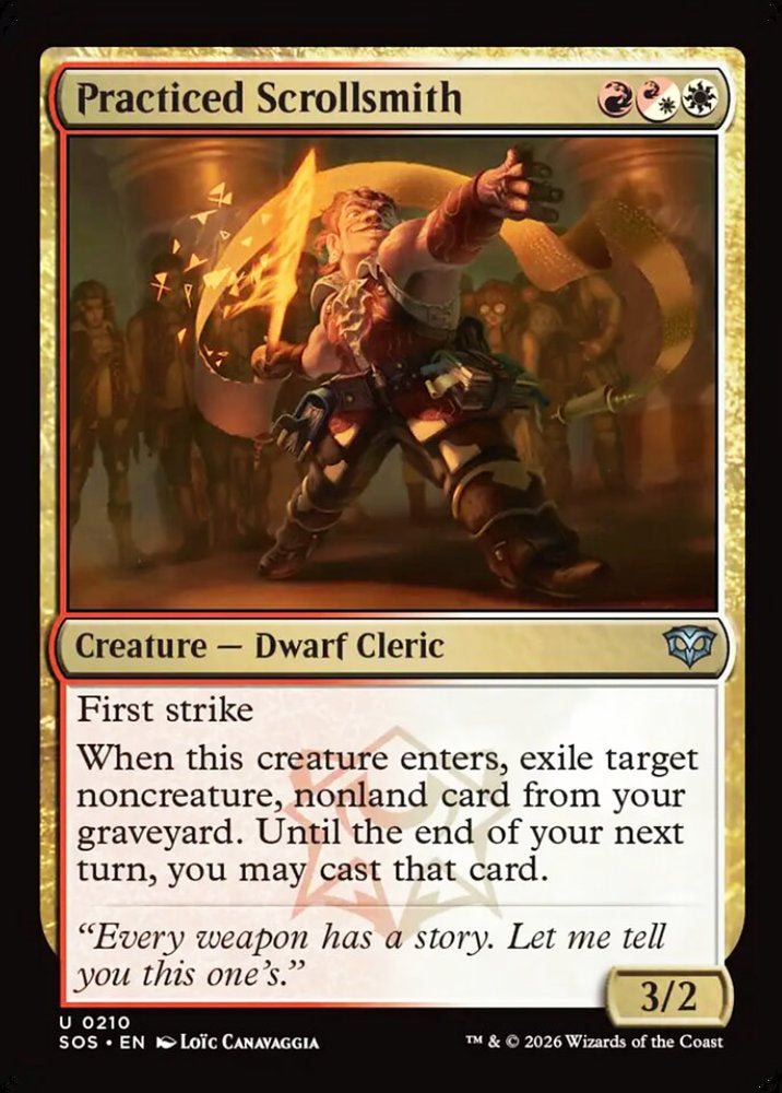 Practiced Scrollsmith SOS Creature Dwarf Cleric NM