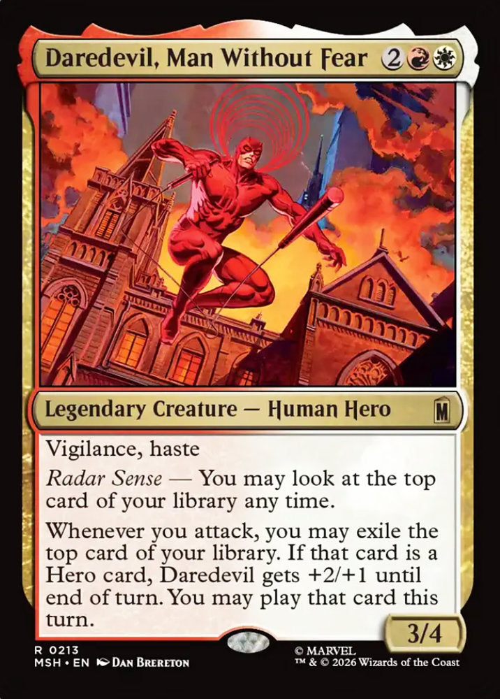 Daredevil, Man Without Fear MSH Legendary Creature Human Hero NM