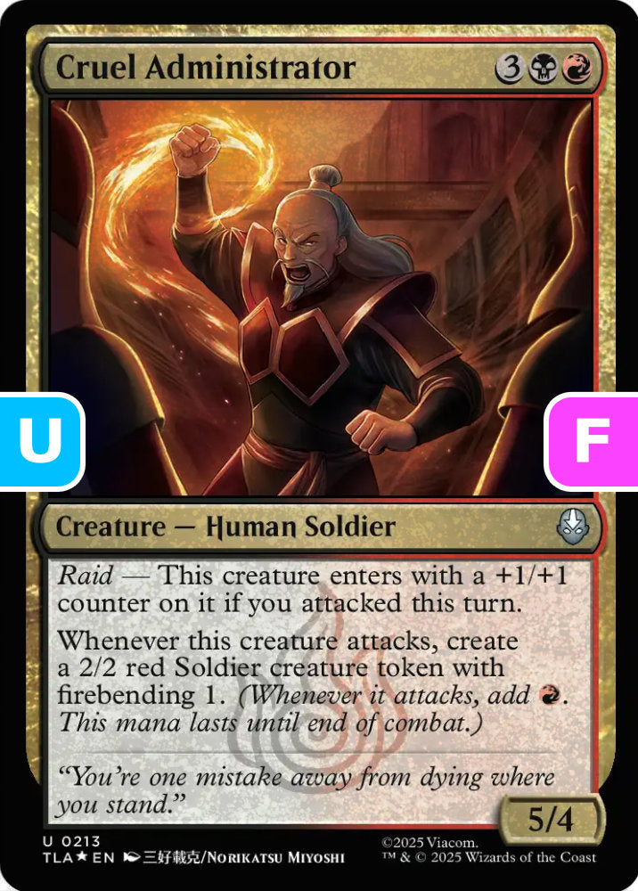 Cruel Administrator TLA Creature Human Soldier *Foil* NM