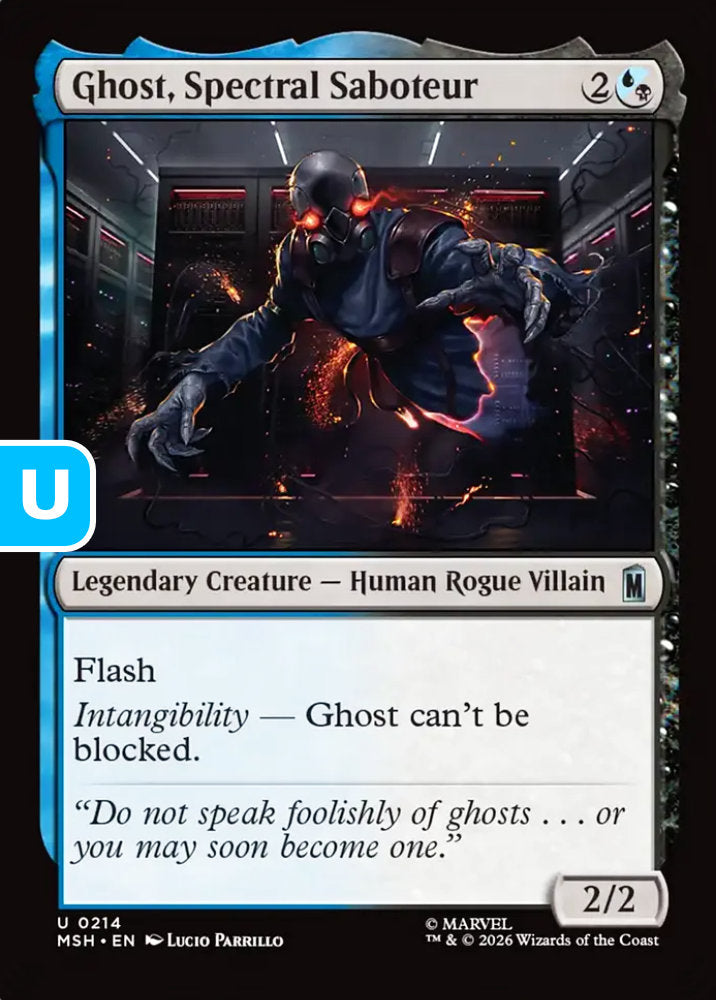 Ghost, Spectral Saboteur MSH Legendary Creature Human Rogue Villain NM