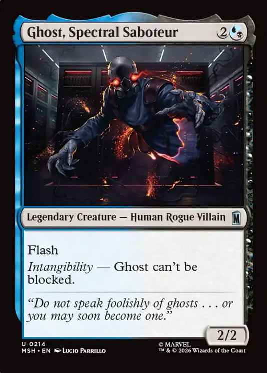 Ghost, Spectral Saboteur MSH Legendary Creature Human Rogue Villain NM