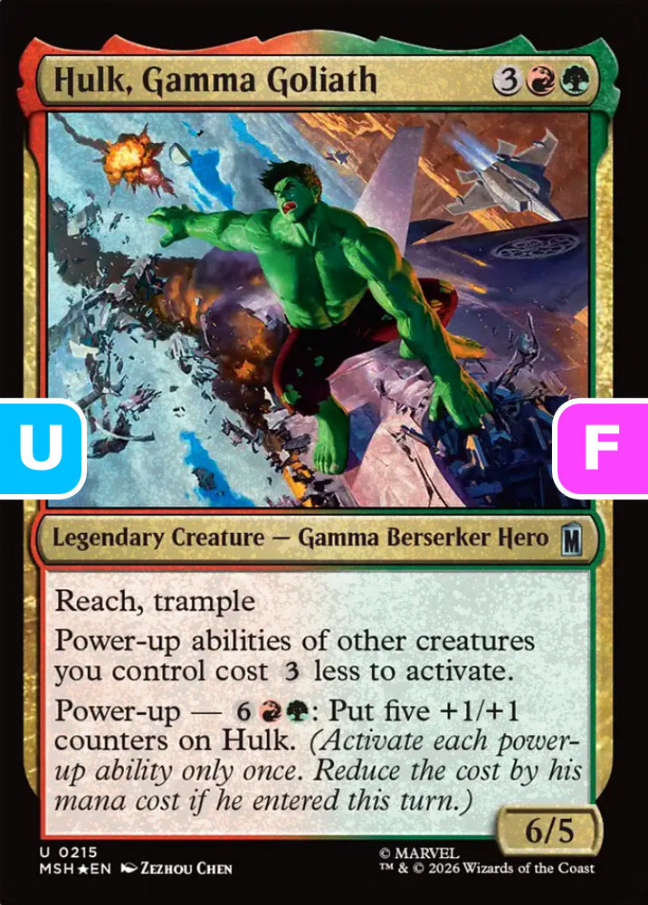 Hulk, Gamma Goliath MSH Legendary Creature Gamma Berserker Hero *Foil* NM