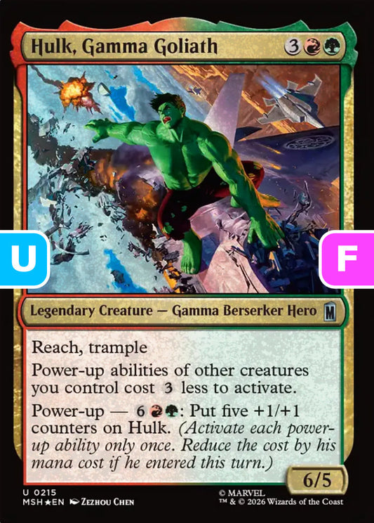 Hulk, Gamma Goliath MSH Legendary Creature Gamma Berserker Hero *Foil* NM