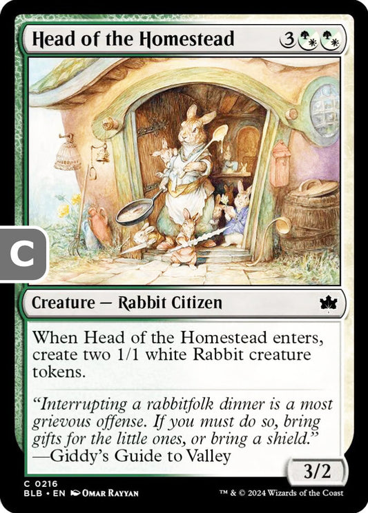 Head of the Homestead BLB Creature Rabbit Citizen NM