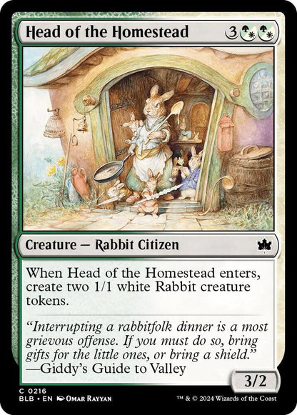 Head of the Homestead BLB Creature Rabbit Citizen NM