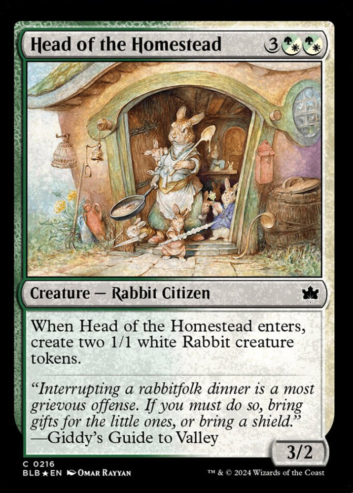 Head of the Homestead BLB Creature Rabbit Citizen *Foil* NM