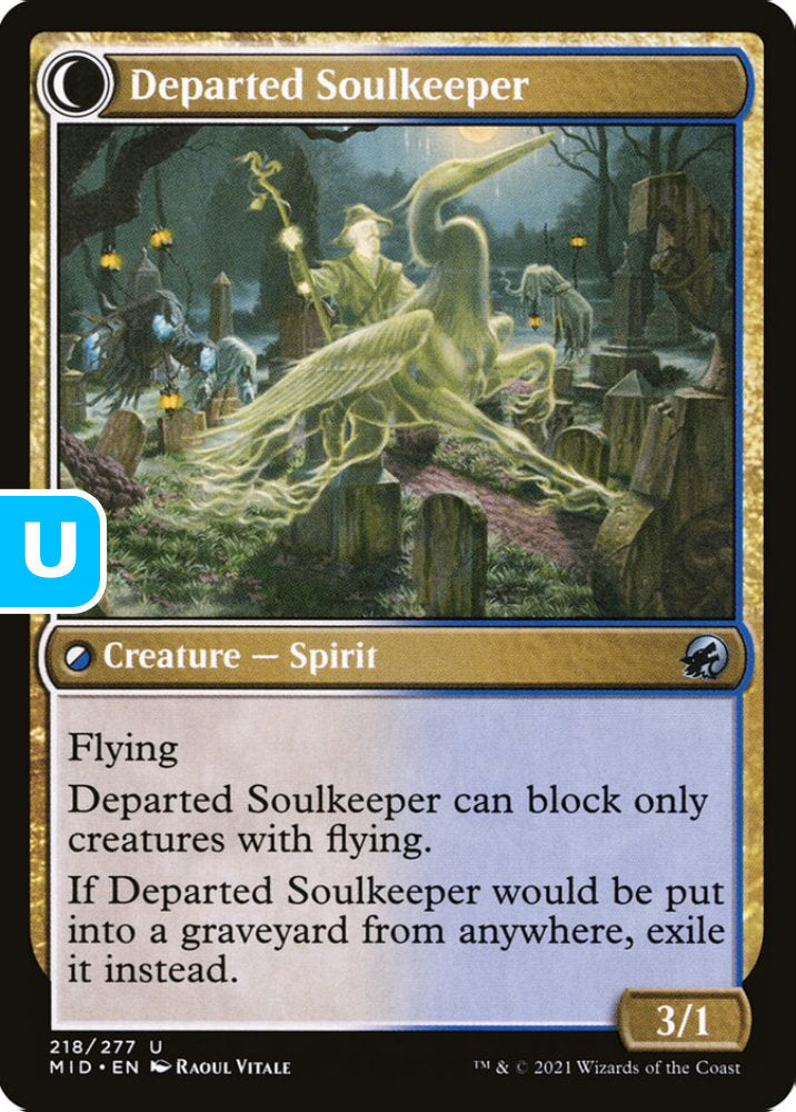Devoted Grafkeeper/Departed Soulkeeper MID Creature Human Peasant/Spirit NM