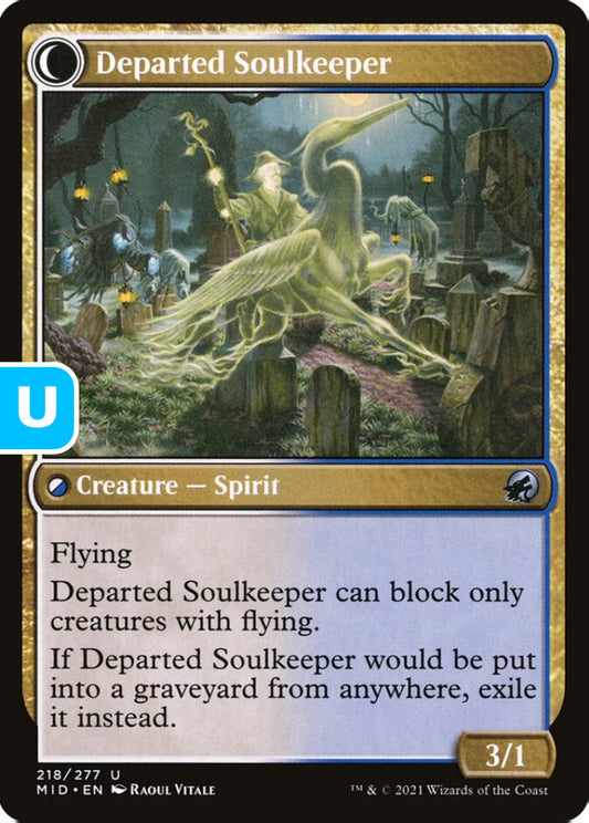 Devoted Grafkeeper/Departed Soulkeeper MID Creature Human Peasant/Spirit NM