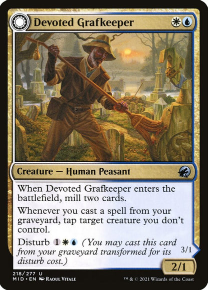 Devoted Grafkeeper/Departed Soulkeeper MID Creature Human Peasant/Spirit NM