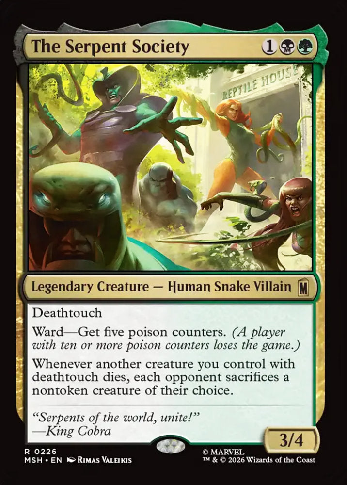 The Serpent Society MSH Legendary Creature Human Snake Villain NM