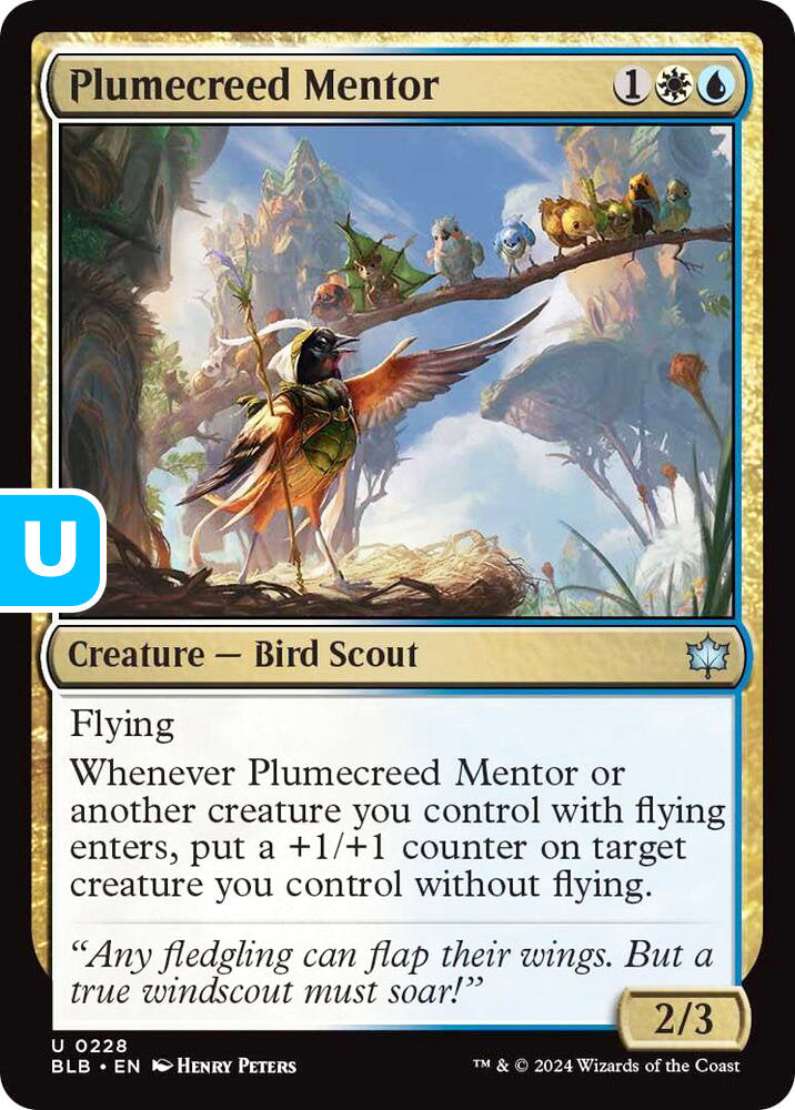 Plumecreed Mentor BLB Creature Bird Scout NM