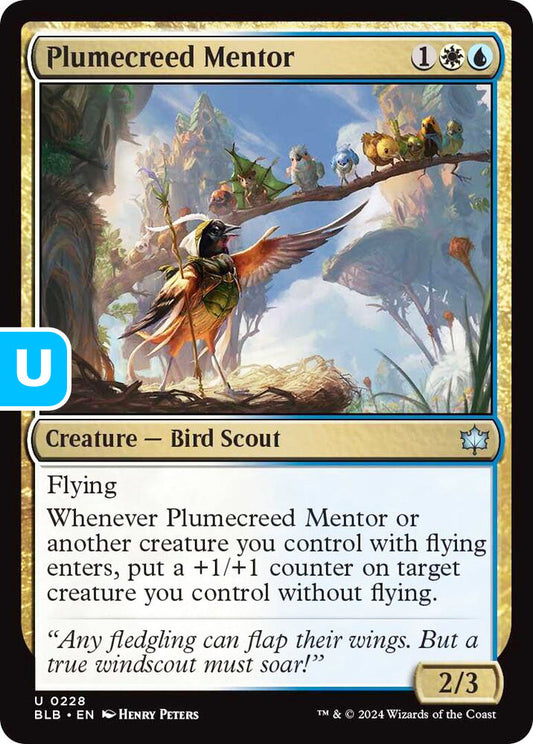 Plumecreed Mentor BLB Creature Bird Scout NM