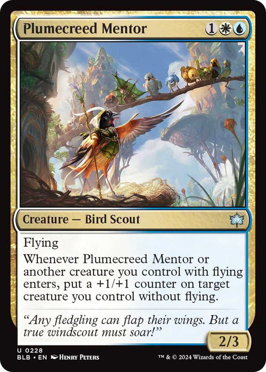 Plumecreed Mentor BLB Creature Bird Scout NM