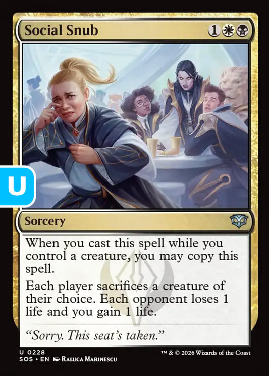 Social Snub SOS Sorcery  NM