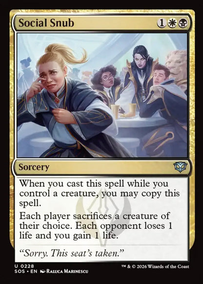 Social Snub SOS Sorcery  NM