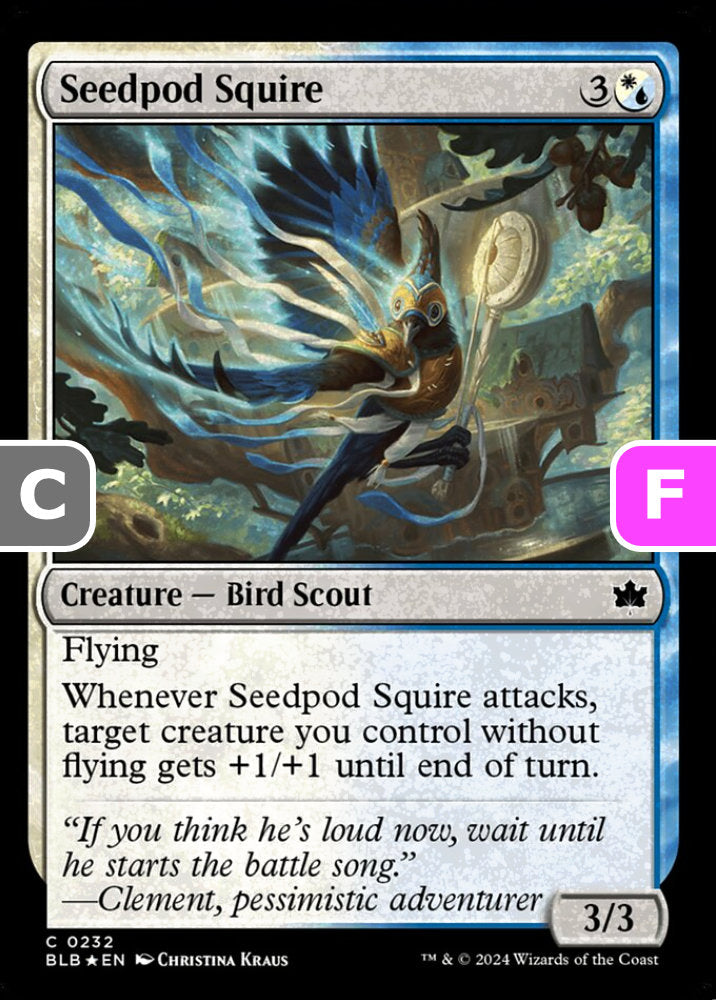 Seedpod Squire BLB Creature Bird Scout *Foil* NM