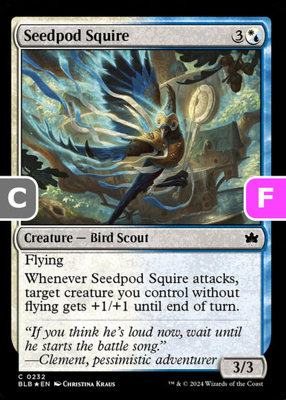 Seedpod Squire BLB Creature Bird Scout *Foil* NM