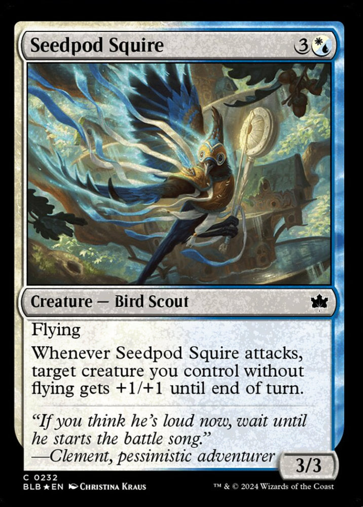 Seedpod Squire BLB Creature Bird Scout *Foil* NM