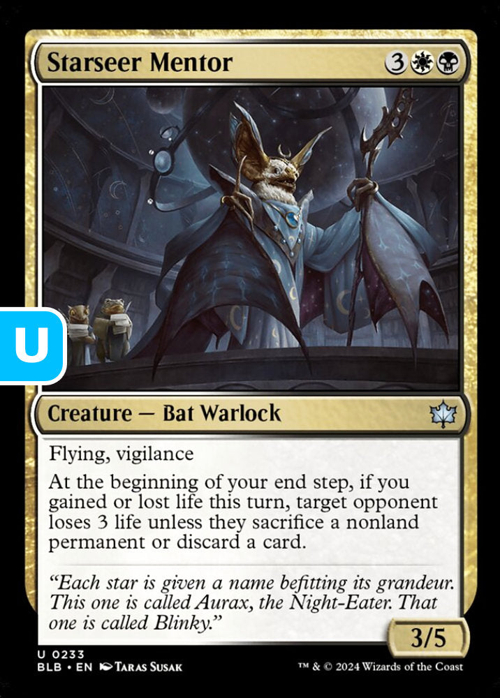 Starseer Mentor BLB Creature Bat Warlock NM