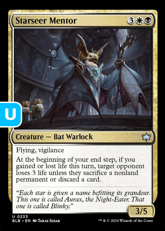 Starseer Mentor BLB Creature Bat Warlock NM