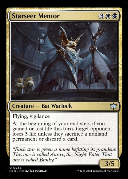 Starseer Mentor BLB Creature Bat Warlock NM