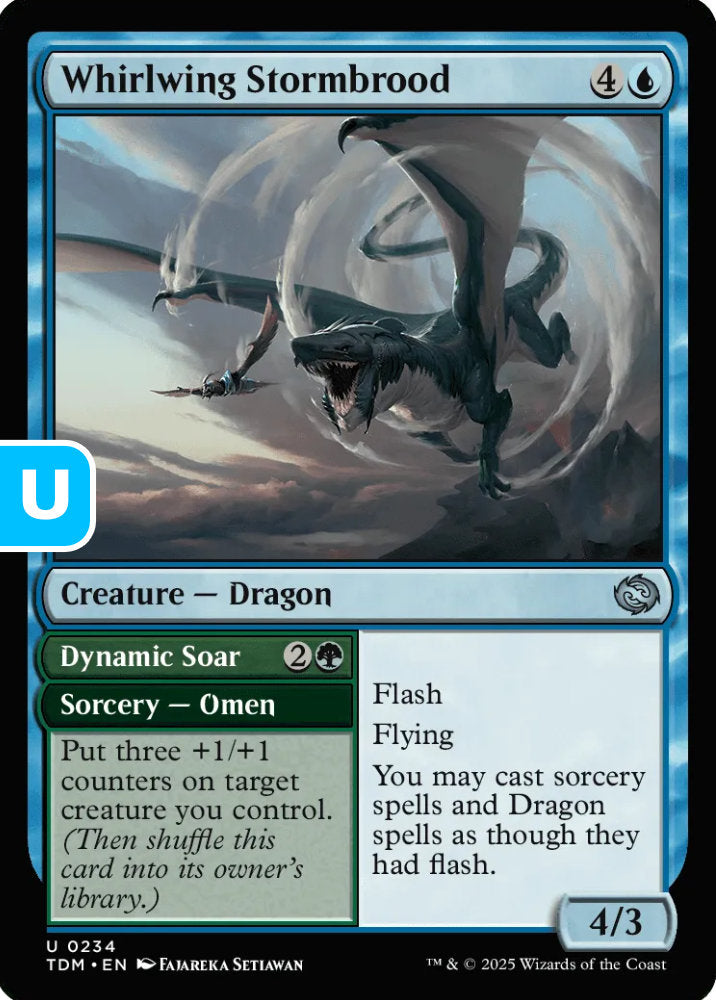 Whirlwing Stormbrood TDM Creature Dragon NM