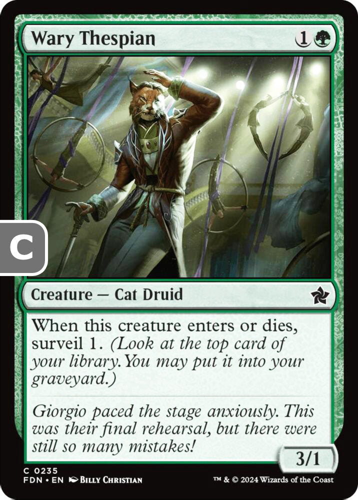 Wary Thespian FDN Creature Cat Druid NM