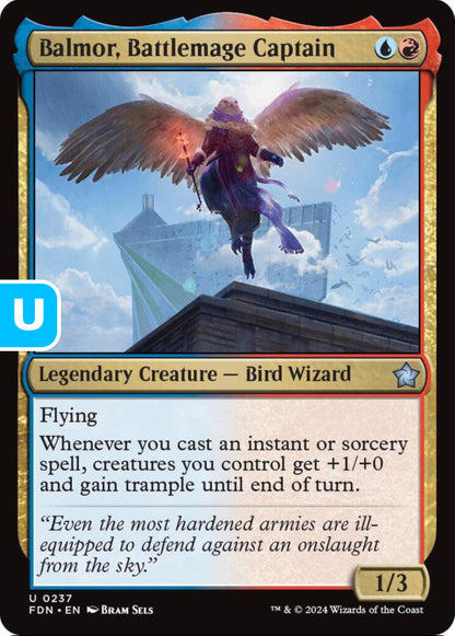 Balmor, Battlemage Captain FDN Legendary Creature Bird Wizard NM