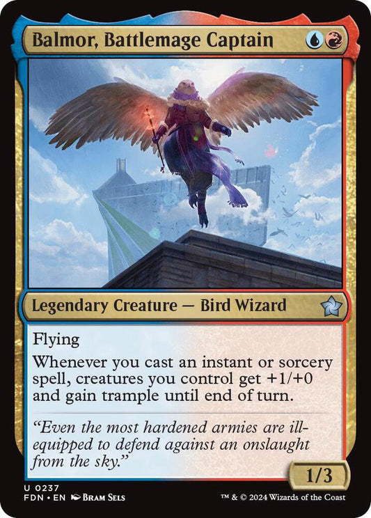 Balmor, Battlemage Captain FDN Legendary Creature Bird Wizard NM