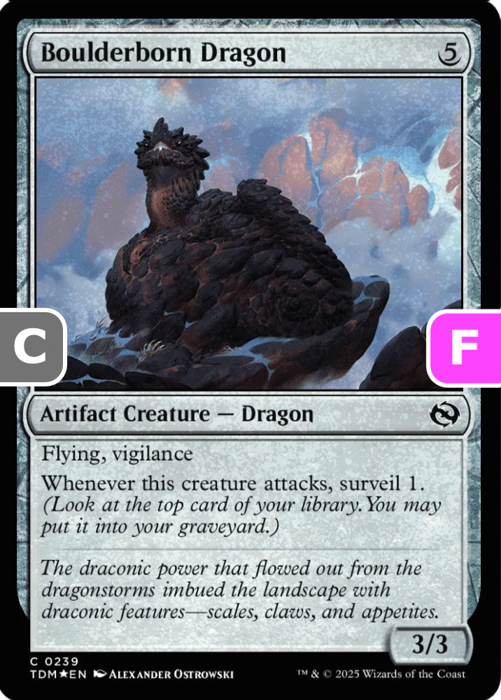 Boulderborn Dragon TDM Artifact Creature Dragon *Foil* NM
