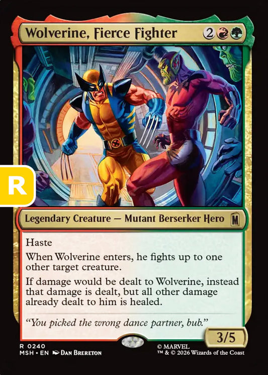 Wolverine, Fierce Fighter MSH Legendary Creature Mutant Berserker Hero NM